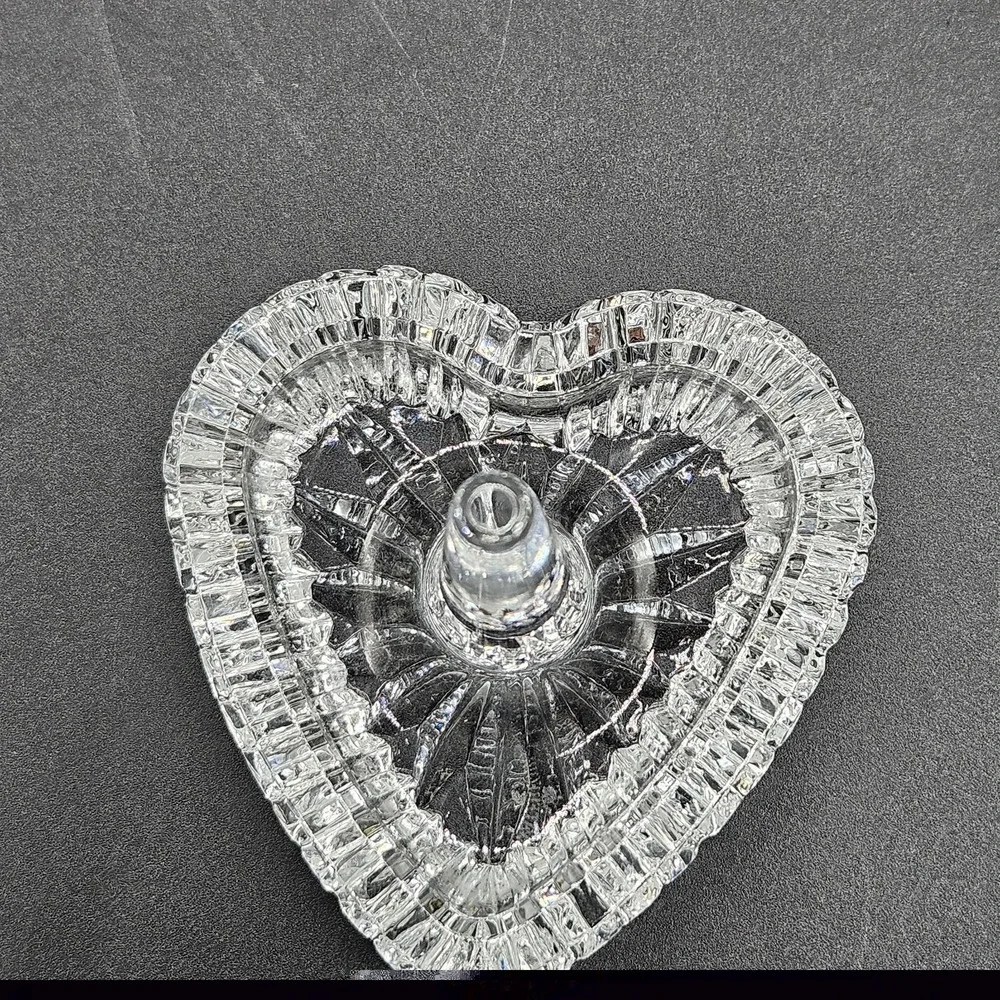 Marquis Waterford Crystal Heart Shaped Ring Jewelry Holder Trinket Dish Signed